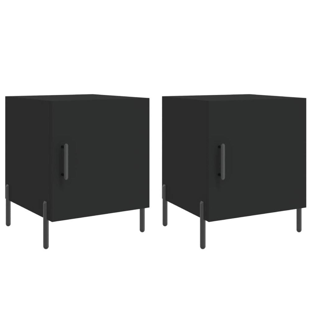 Nachtkastjes 2 st 40x40x50 cm bewerkt hout zwart MeubelReus