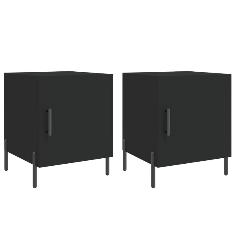 Nachtkastjes 2 st 40x40x50 cm bewerkt hout zwart MeubelReus