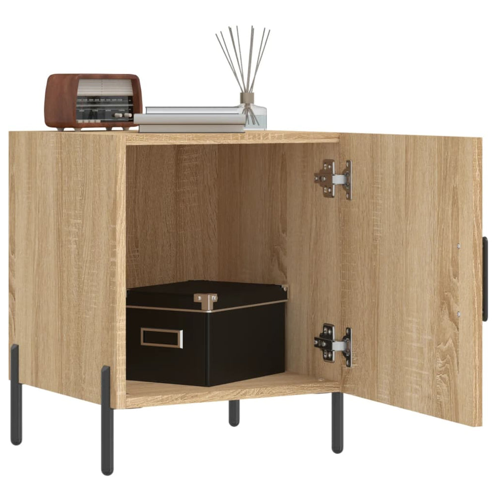 Nachtkastjes 2 st 40x40x50 cm bewerkt hout sonoma eikenkleurig MeubelReus