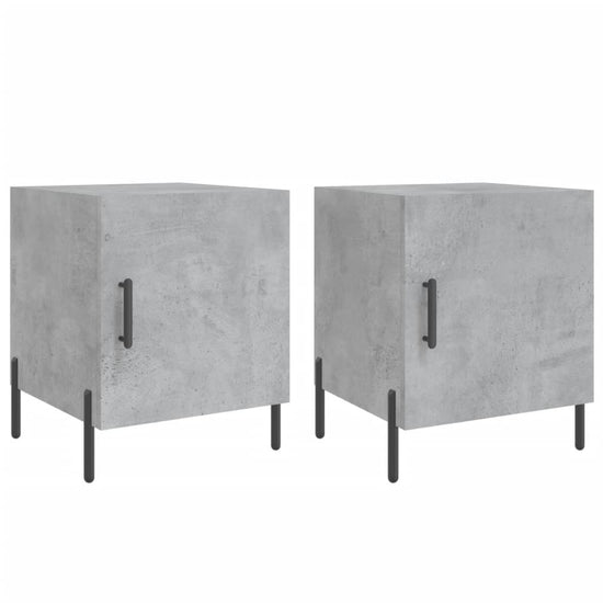 Nachtkastjes 2 st 40x40x50 cm bewerkt hout betongrijs MeubelReus