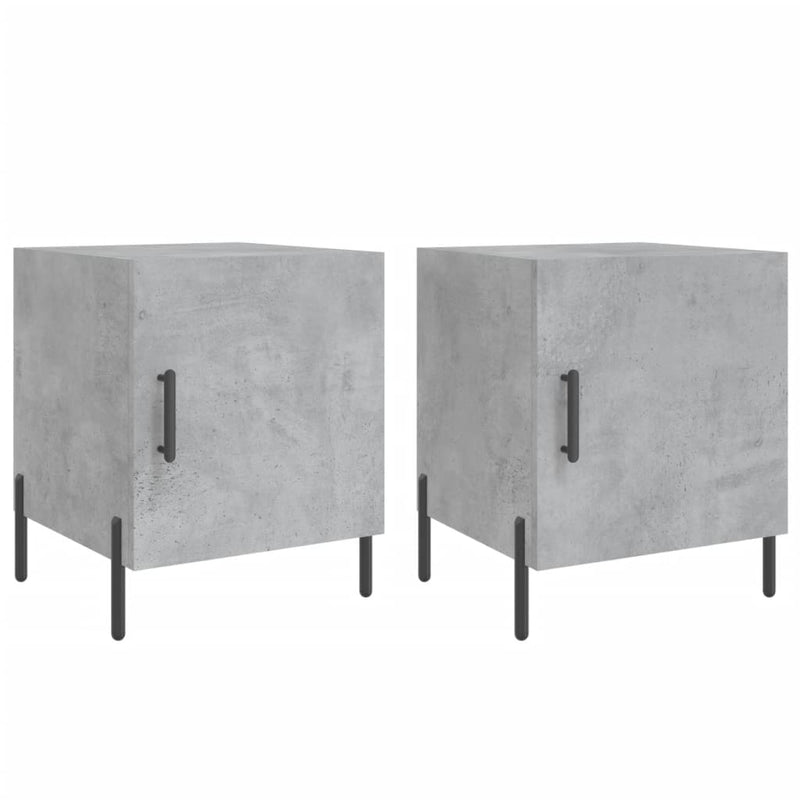Nachtkastjes 2 st 40x40x50 cm bewerkt hout betongrijs MeubelReus