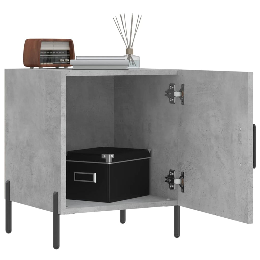 Nachtkastjes 2 st 40x40x50 cm bewerkt hout betongrijs MeubelReus