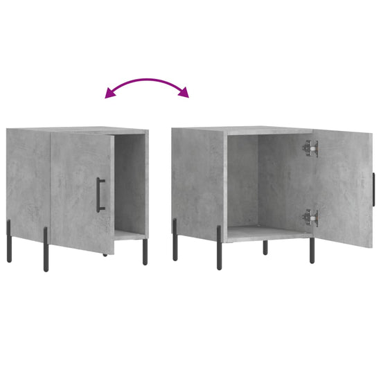 Nachtkastjes 2 st 40x40x50 cm bewerkt hout betongrijs MeubelReus