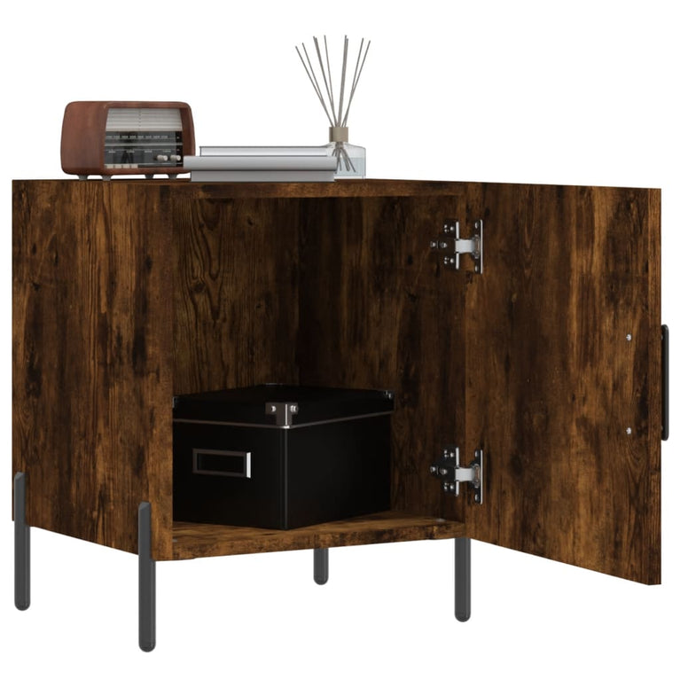 Nachtkastjes 2 st 40x40x50 cm bewerkt hout gerookt eikenkleurig MeubelReus