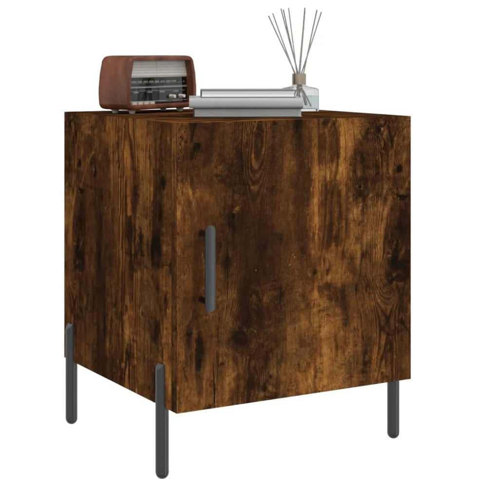 Nachtkastjes 2 st 40x40x50 cm bewerkt hout gerookt eikenkleurig MeubelReus