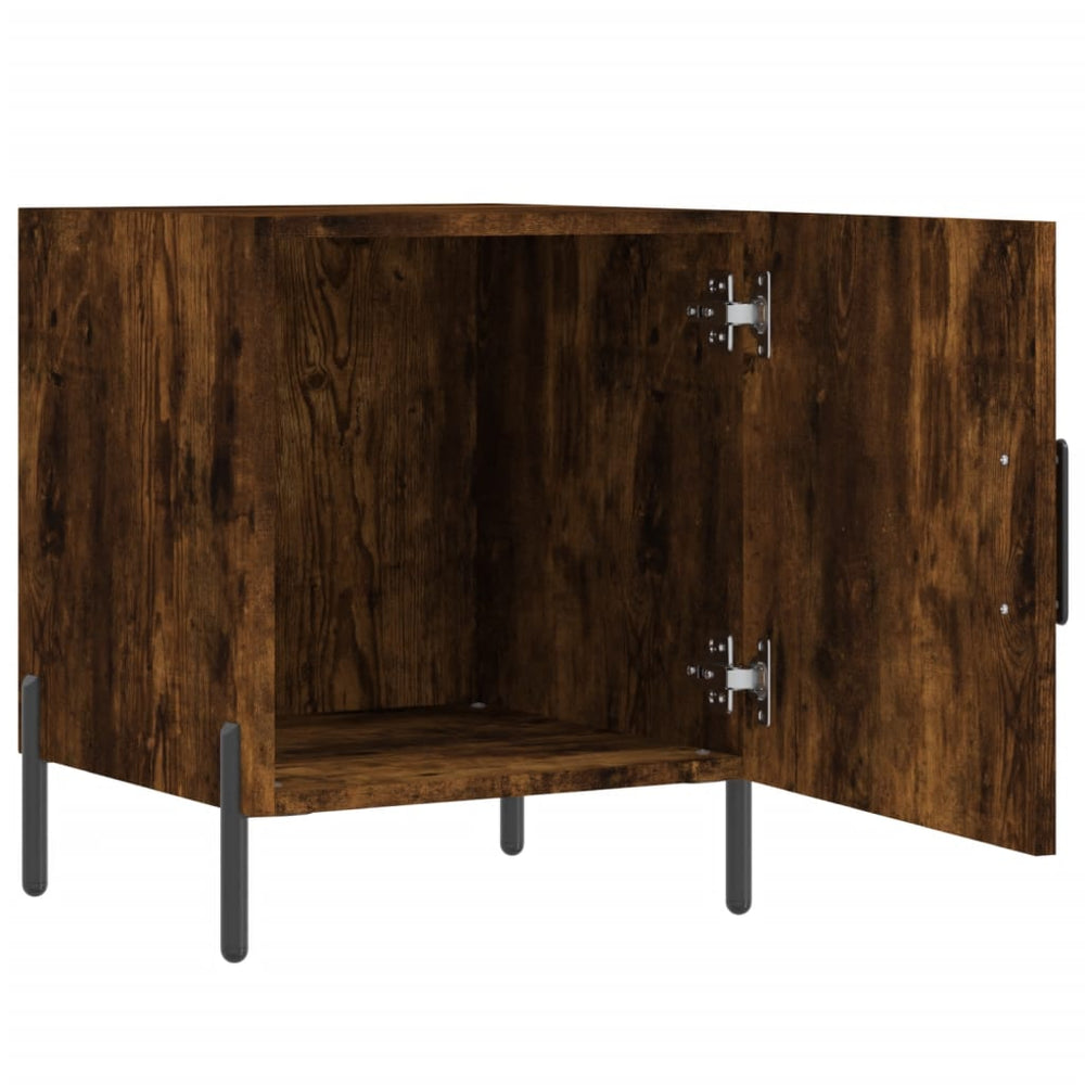 Nachtkastjes 2 st 40x40x50 cm bewerkt hout gerookt eikenkleurig MeubelReus