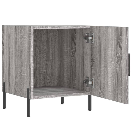 Nachtkastje 40x40x50 cm bewerkt hout grijs sonoma eikenkleurig MeubelReus