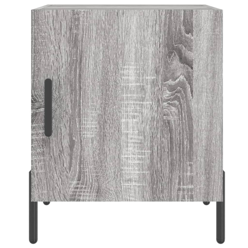 Nachtkastje 40x40x50 cm bewerkt hout grijs sonoma eikenkleurig MeubelReus