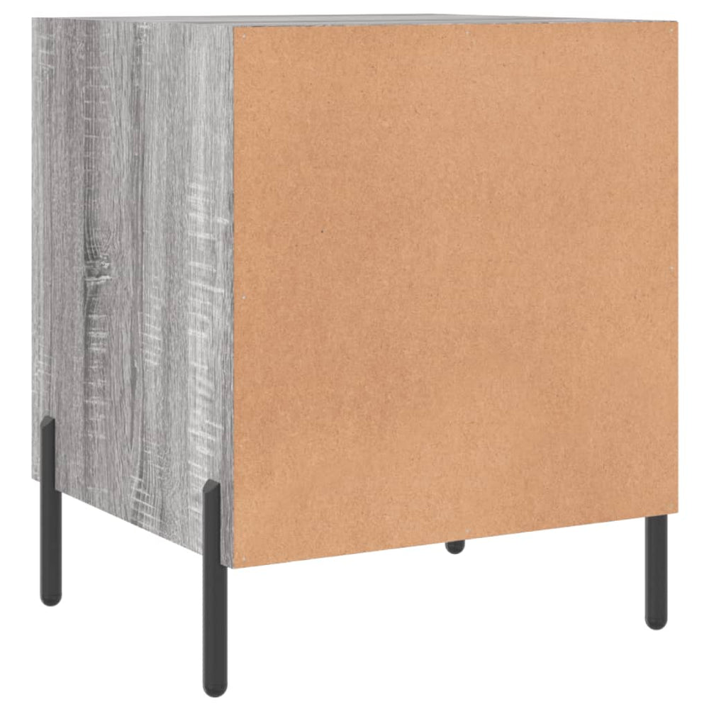 Nachtkastje 40x40x50 cm bewerkt hout grijs sonoma eikenkleurig MeubelReus