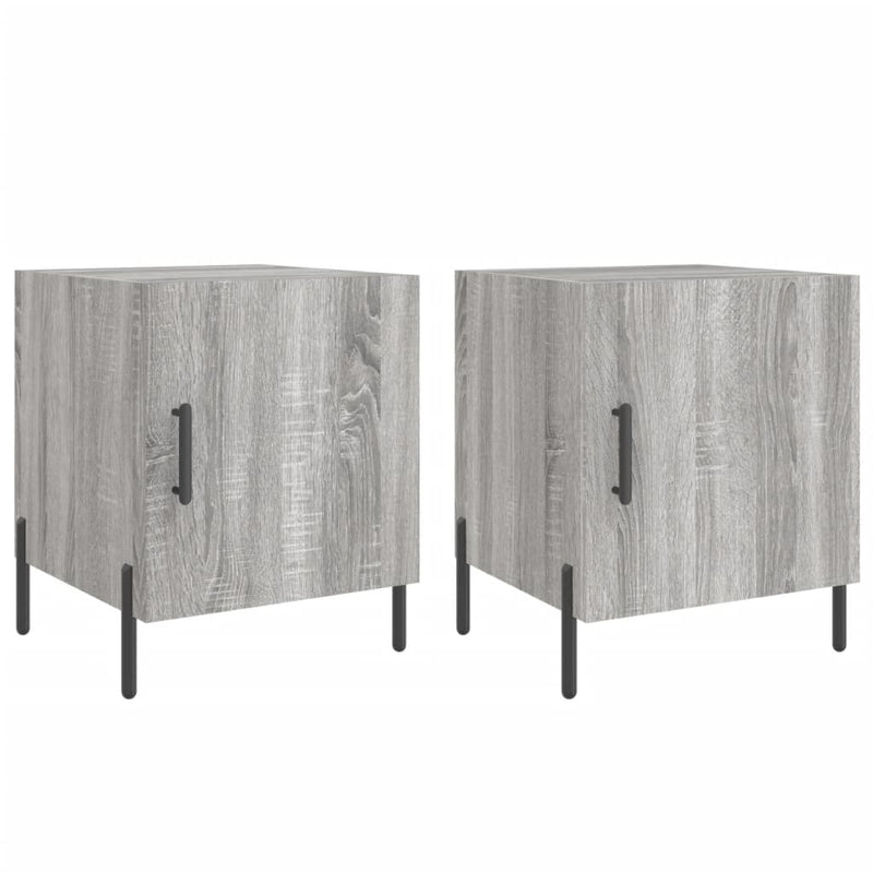 Nachtkastjes 2 st 40x40x50 cm bewerkt hout grijs sonoma eiken MeubelReus