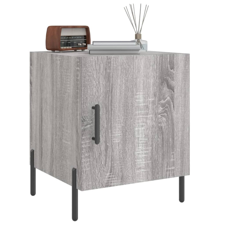 Nachtkastjes 2 st 40x40x50 cm bewerkt hout grijs sonoma eiken MeubelReus