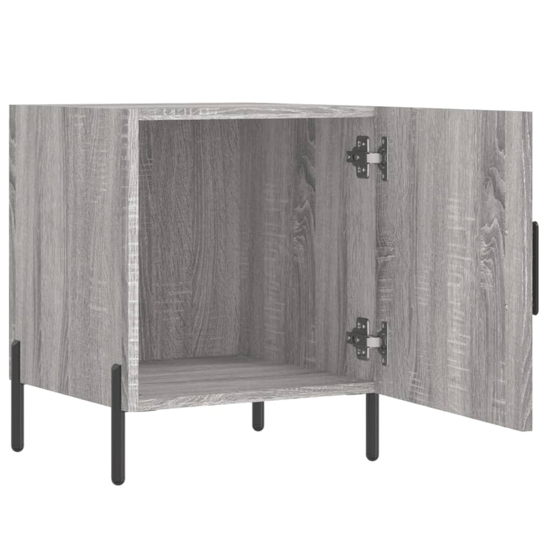 Nachtkastjes 2 st 40x40x50 cm bewerkt hout grijs sonoma eiken MeubelReus