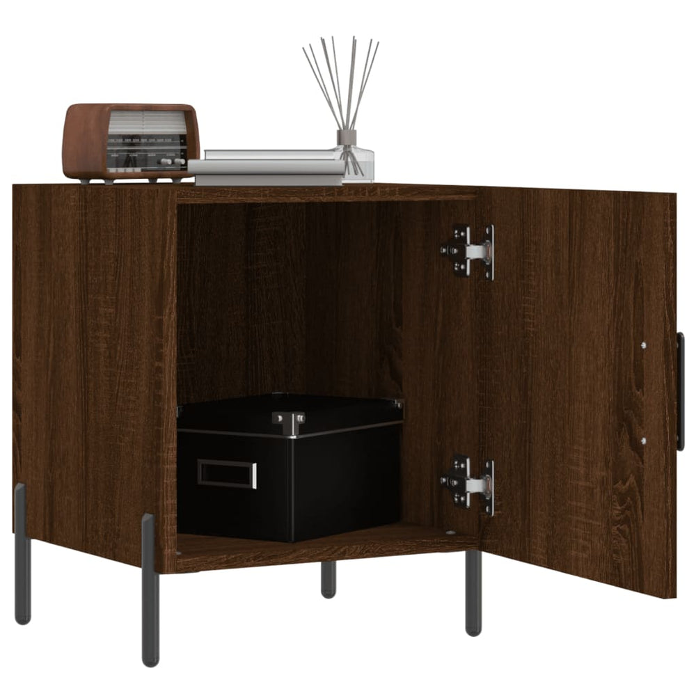 Nachtkastjes 2 st 40x40x50 cm bewerkt hout bruin eikenkleur MeubelReus