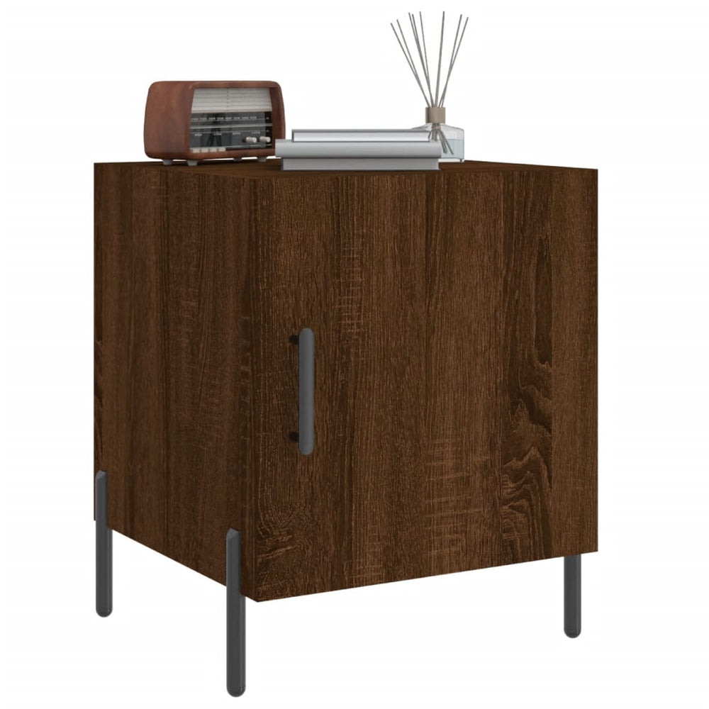 Nachtkastjes 2 st 40x40x50 cm bewerkt hout bruin eikenkleur MeubelReus