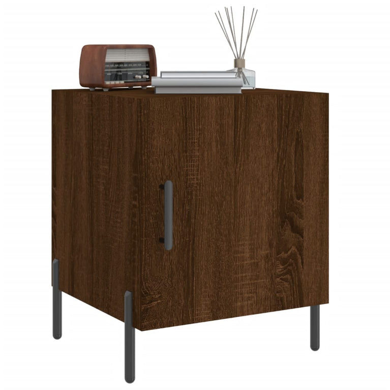 Nachtkastjes 2 st 40x40x50 cm bewerkt hout bruin eikenkleur MeubelReus