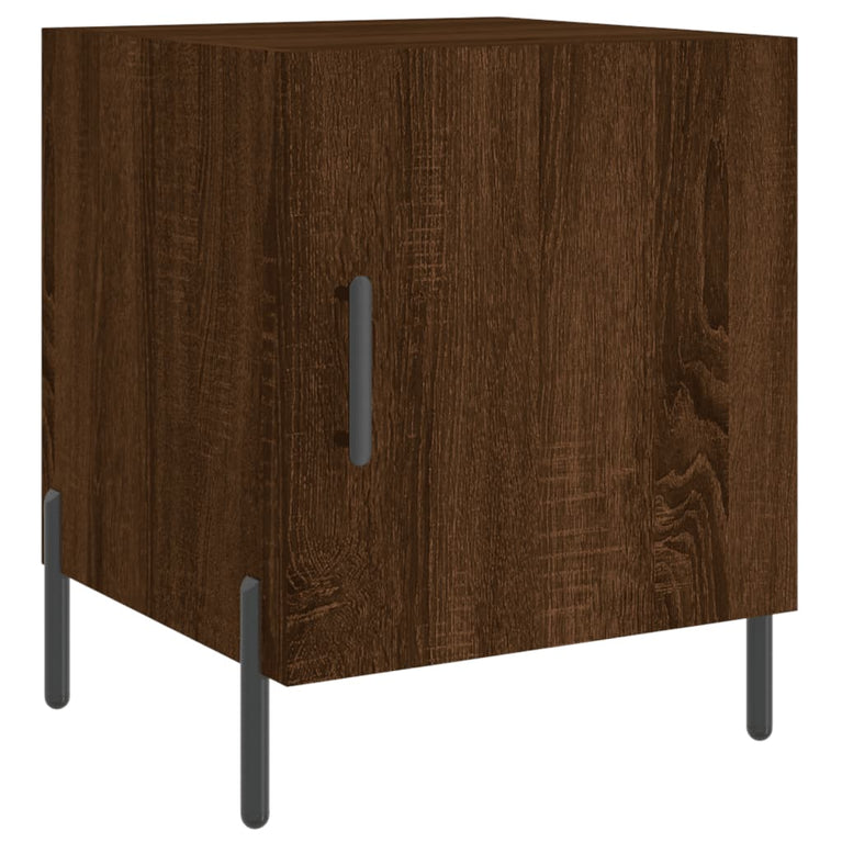 Nachtkastjes 2 st 40x40x50 cm bewerkt hout bruin eikenkleur MeubelReus