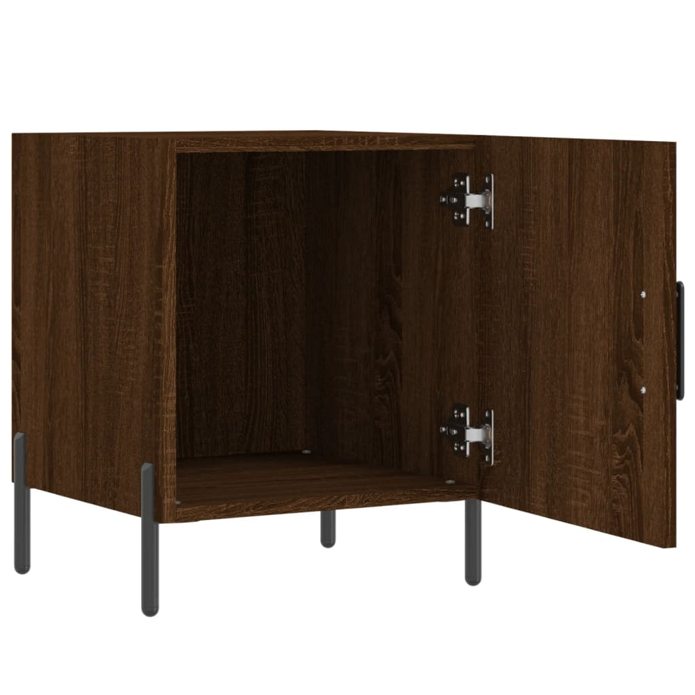 Nachtkastjes 2 st 40x40x50 cm bewerkt hout bruin eikenkleur MeubelReus