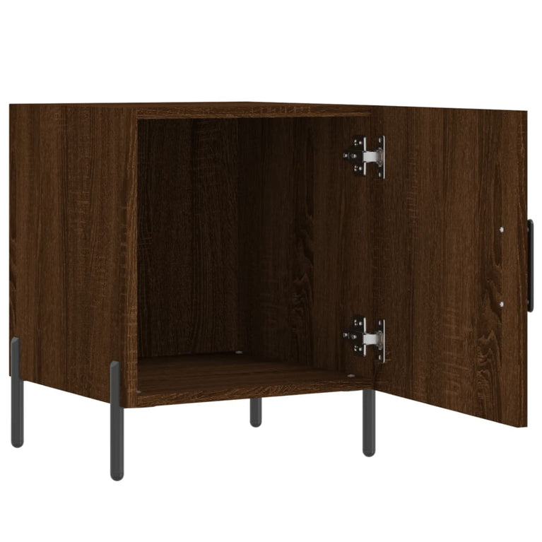 Nachtkastjes 2 st 40x40x50 cm bewerkt hout bruin eikenkleur MeubelReus