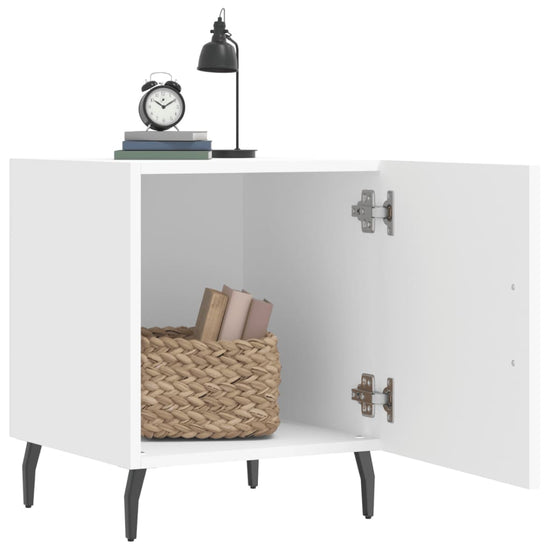 Nachtkastjes 2 st 40x40x50 cm bewerkt hout wit MeubelReus