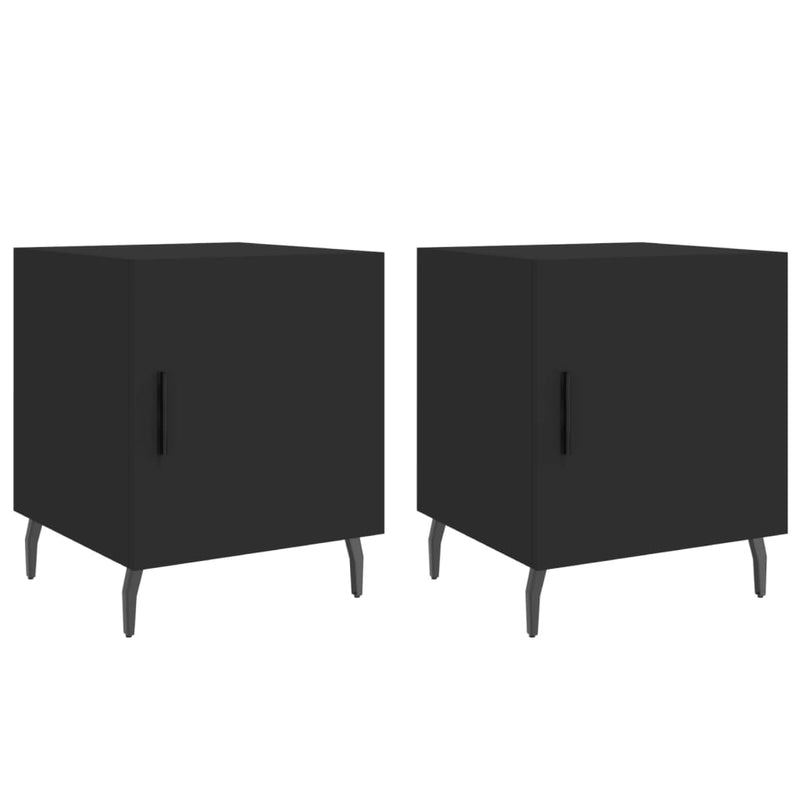 Nachtkastjes 2 st 40x40x50 cm bewerkt hout zwart MeubelReus