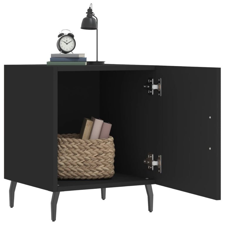 Nachtkastjes 2 st 40x40x50 cm bewerkt hout zwart MeubelReus