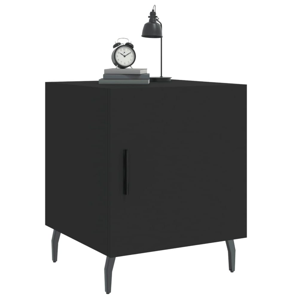 Nachtkastjes 2 st 40x40x50 cm bewerkt hout zwart MeubelReus