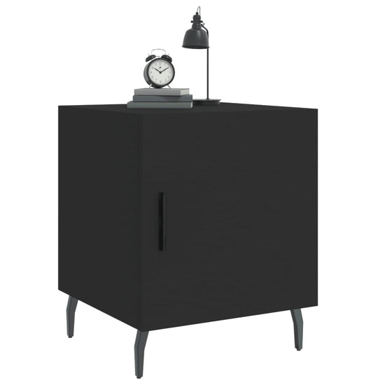 Nachtkastjes 2 st 40x40x50 cm bewerkt hout zwart MeubelReus