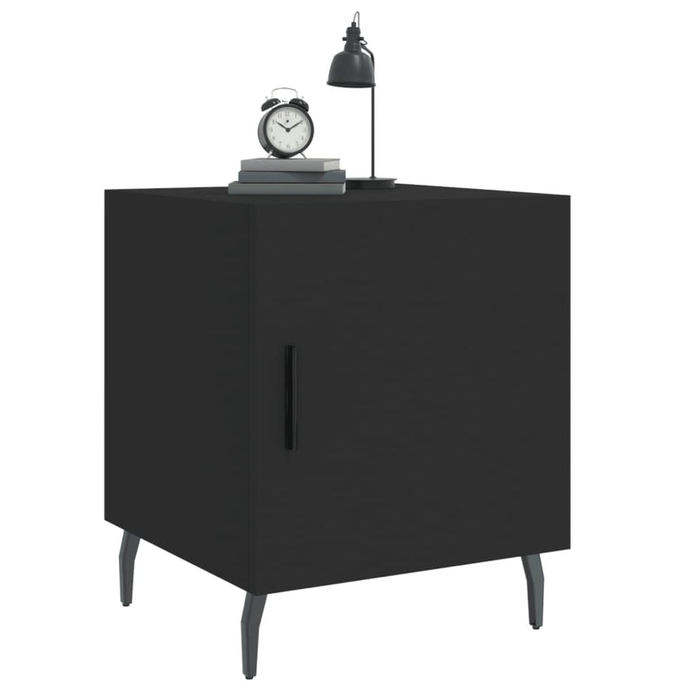 Nachtkastjes 2 st 40x40x50 cm bewerkt hout zwart MeubelReus