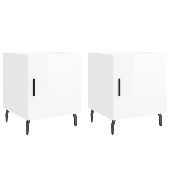 Nachtkastjes 2 st 40x40x50 cm bewerkt hout hoogglans wit MeubelReus