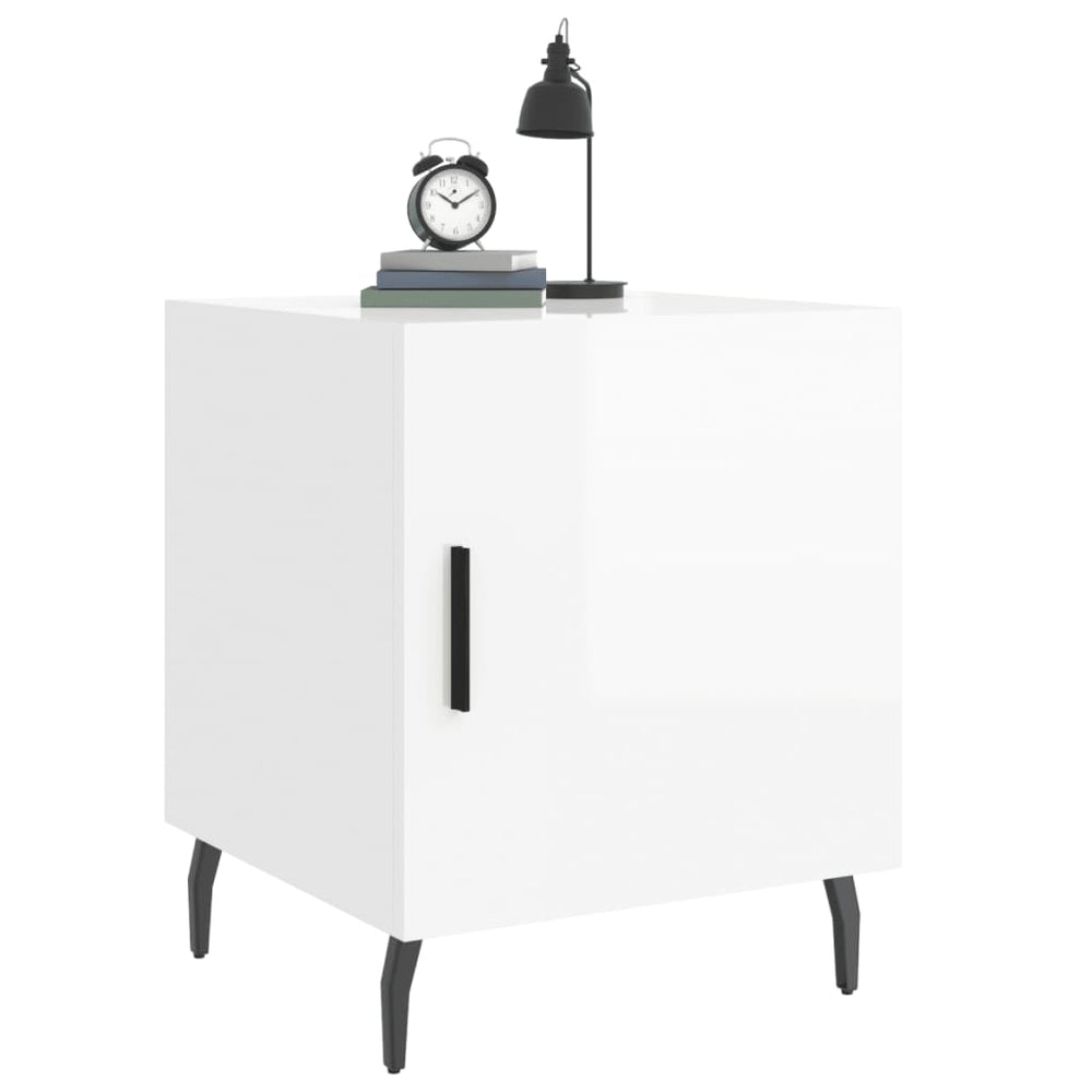 Nachtkastjes 2 st 40x40x50 cm bewerkt hout hoogglans wit MeubelReus