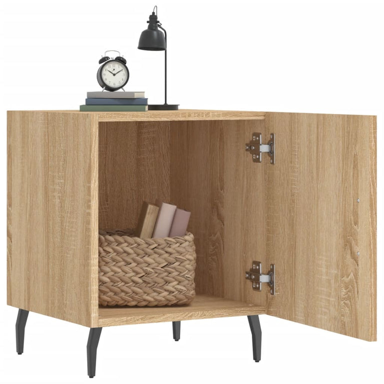 Nachtkastje 40x40x50 cm bewerkt hout sonoma eikenkleurig MeubelReus