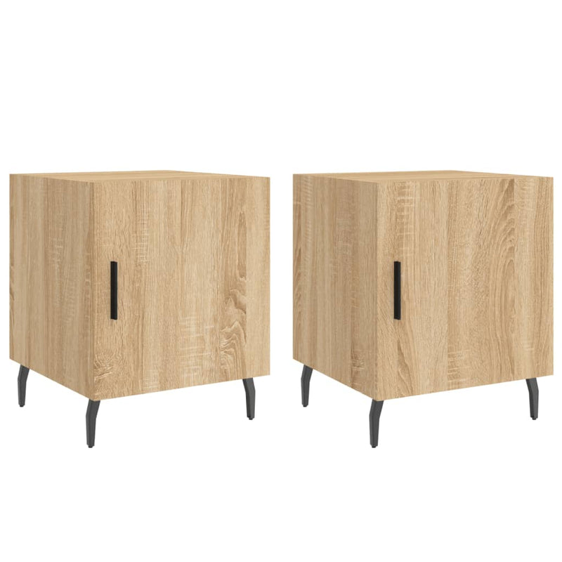 Nachtkastjes 2 st 40x40x50 cm bewerkt hout sonoma eikenkleurig MeubelReus
