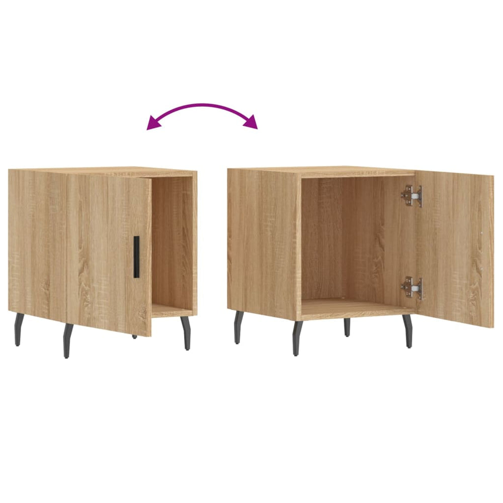 Nachtkastjes 2 st 40x40x50 cm bewerkt hout sonoma eikenkleurig MeubelReus
