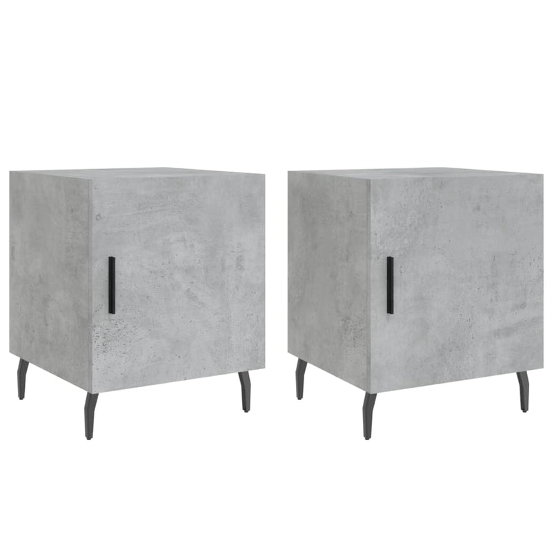 Nachtkastjes 2 st 40x40x50 cm bewerkt hout betongrijs MeubelReus