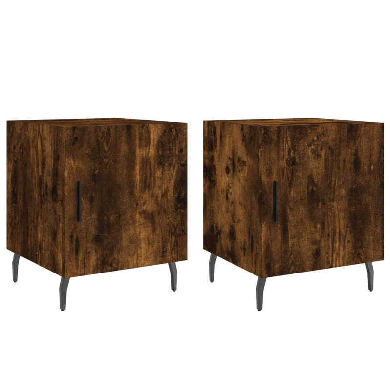Nachtkastjes 2 st 40x40x50 cm bewerkt hout gerookt eikenkleurig MeubelReus