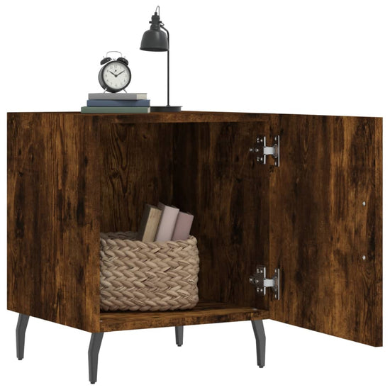 Nachtkastjes 2 st 40x40x50 cm bewerkt hout gerookt eikenkleurig MeubelReus