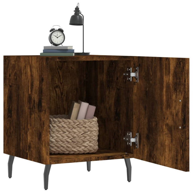 Nachtkastjes 2 st 40x40x50 cm bewerkt hout gerookt eikenkleurig MeubelReus