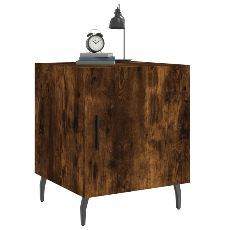 Nachtkastjes 2 st 40x40x50 cm bewerkt hout gerookt eikenkleurig MeubelReus
