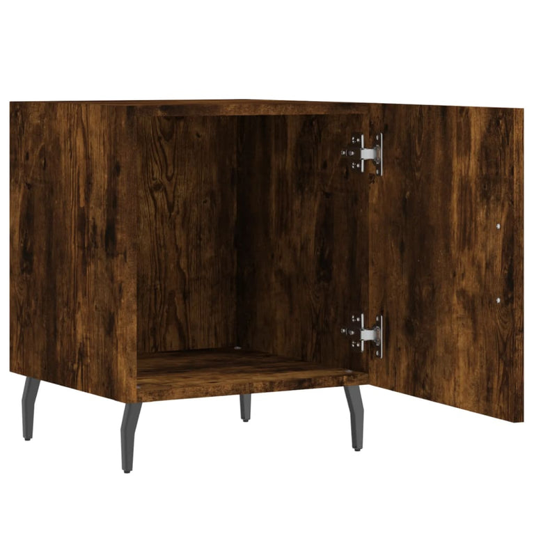 Nachtkastjes 2 st 40x40x50 cm bewerkt hout gerookt eikenkleurig MeubelReus