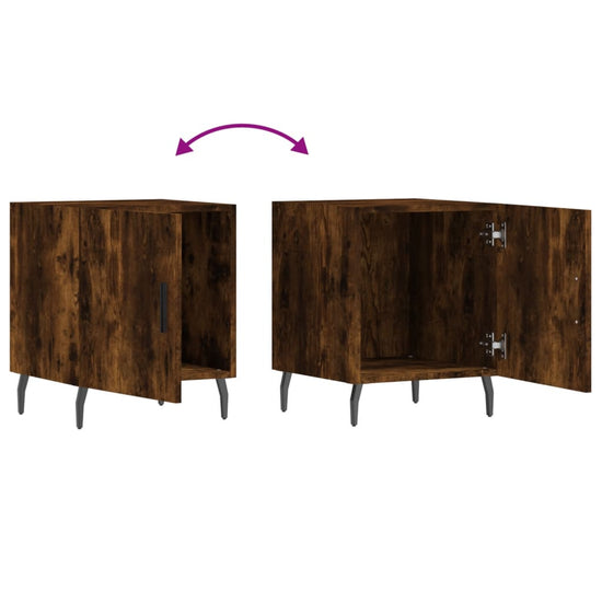 Nachtkastjes 2 st 40x40x50 cm bewerkt hout gerookt eikenkleurig MeubelReus