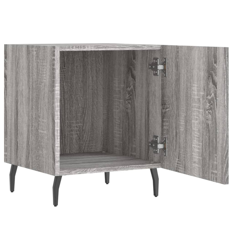 Nachtkastje 40x40x50 cm bewerkt hout grijs sonoma eikenkleurig MeubelReus