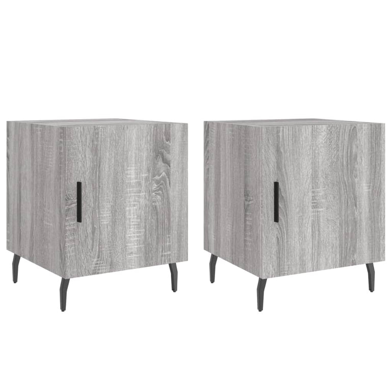 Nachtkastjes 2 st 40x40x50 cm bewerkt hout grijs sonoma eiken MeubelReus