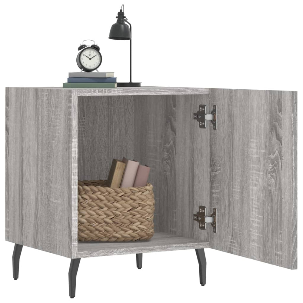 Nachtkastjes 2 st 40x40x50 cm bewerkt hout grijs sonoma eiken MeubelReus
