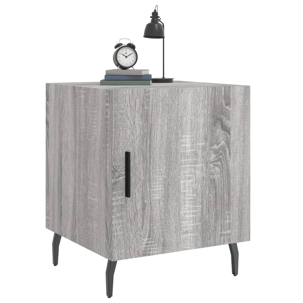 Nachtkastjes 2 st 40x40x50 cm bewerkt hout grijs sonoma eiken MeubelReus