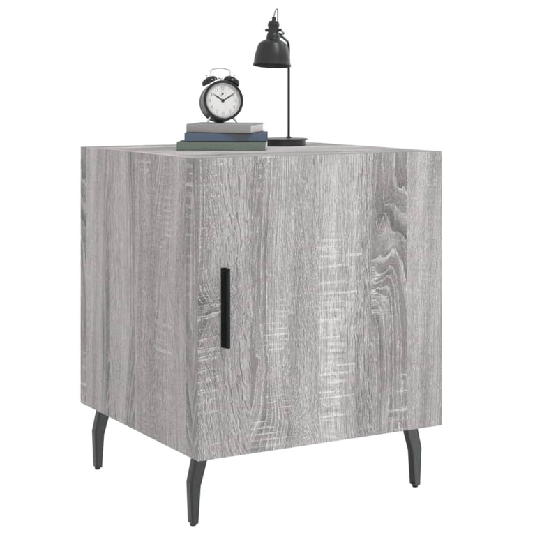 Nachtkastjes 2 st 40x40x50 cm bewerkt hout grijs sonoma eiken MeubelReus