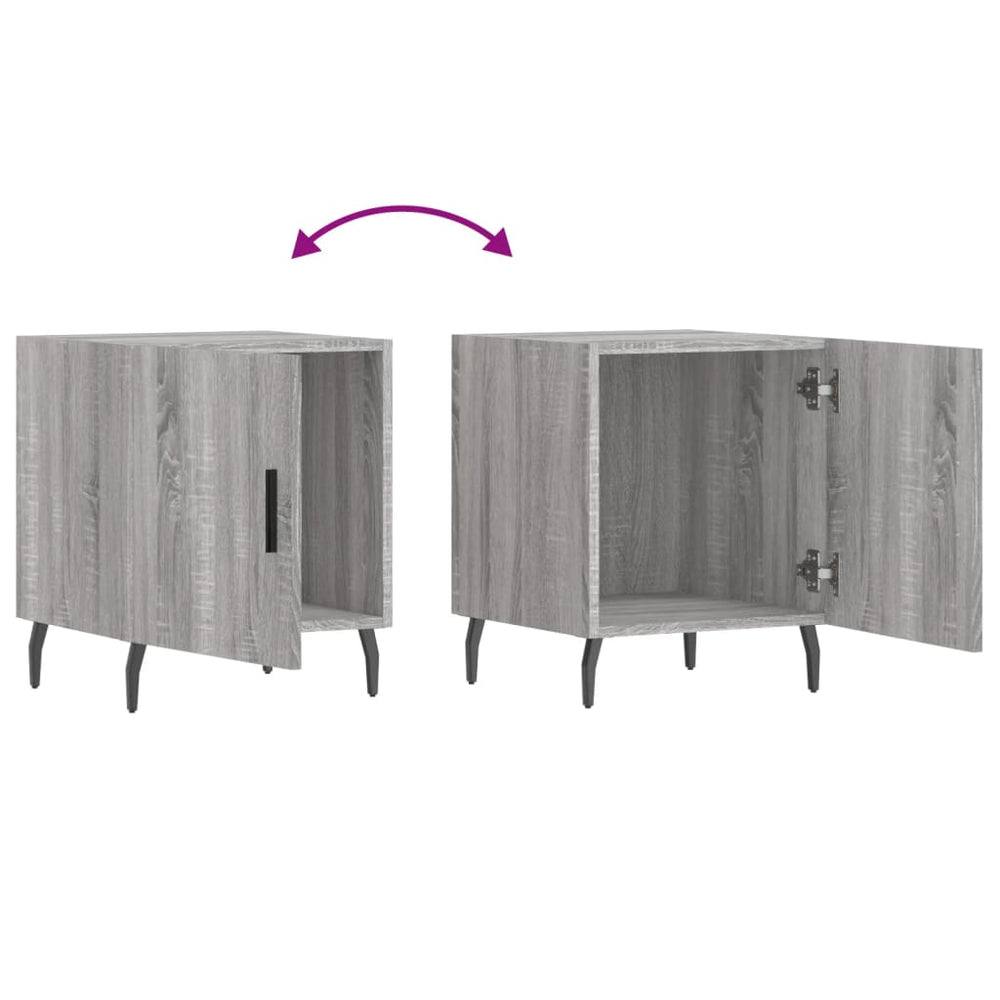 Nachtkastjes 2 st 40x40x50 cm bewerkt hout grijs sonoma eiken MeubelReus