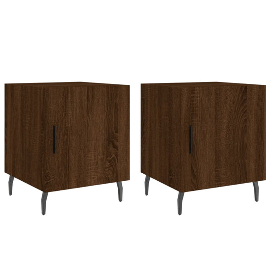 Nachtkastjes 2 st 40x40x50 cm bewerkt hout bruin eikenkleur MeubelReus