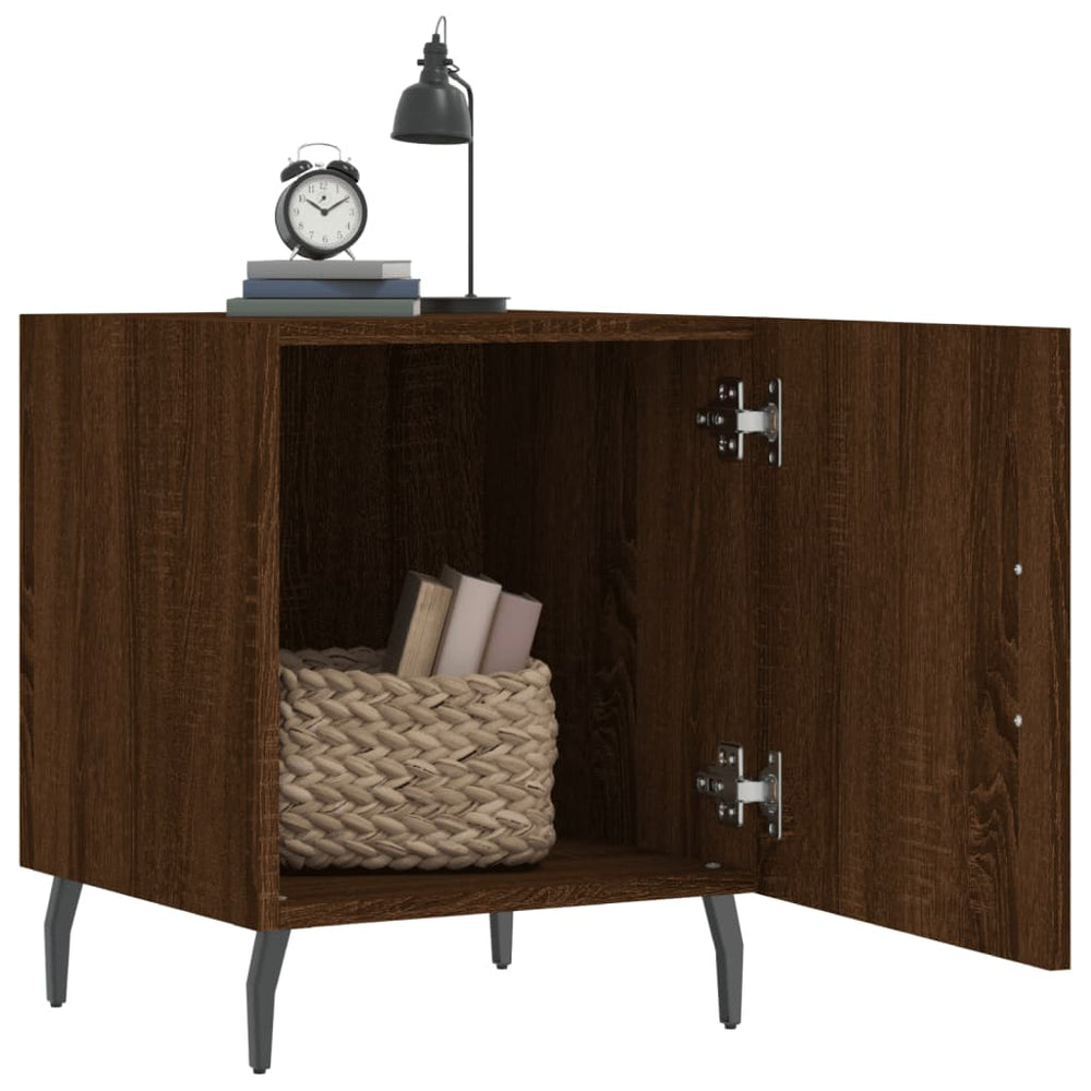 Nachtkastjes 2 st 40x40x50 cm bewerkt hout bruin eikenkleur MeubelReus