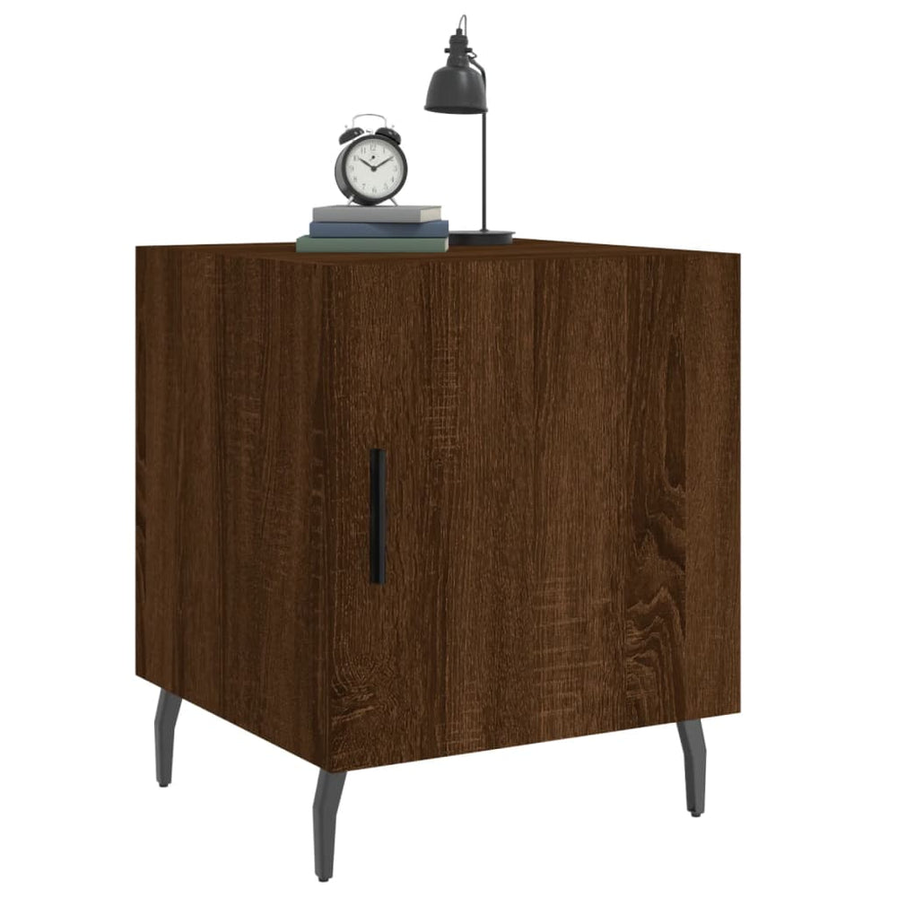 Nachtkastjes 2 st 40x40x50 cm bewerkt hout bruin eikenkleur MeubelReus