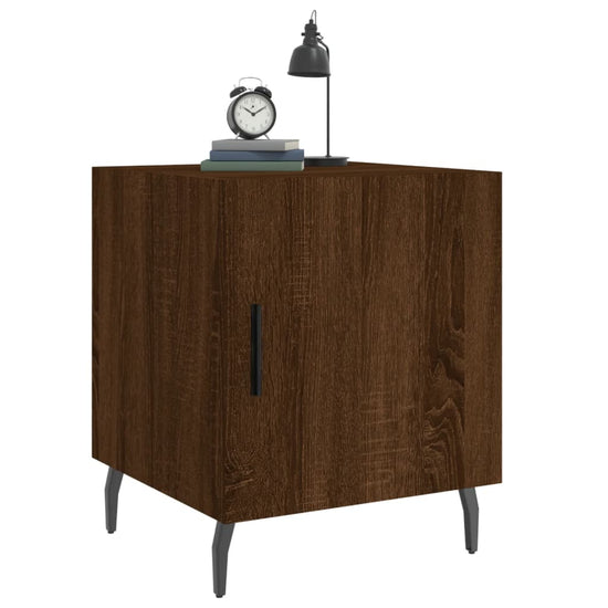 Nachtkastjes 2 st 40x40x50 cm bewerkt hout bruin eikenkleur MeubelReus